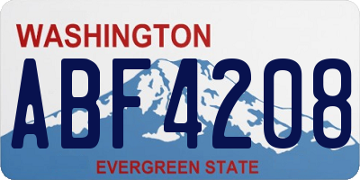 WA license plate ABF4208