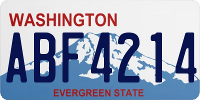WA license plate ABF4214