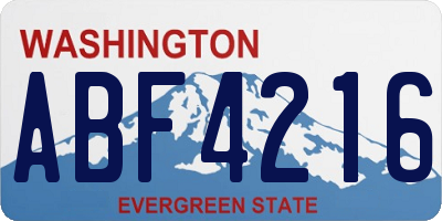 WA license plate ABF4216
