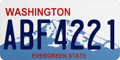 WA license plate ABF4221