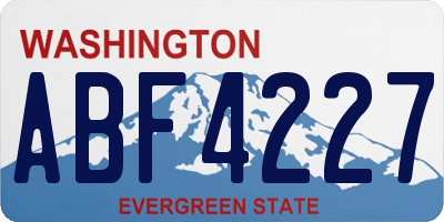 WA license plate ABF4227