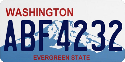 WA license plate ABF4232