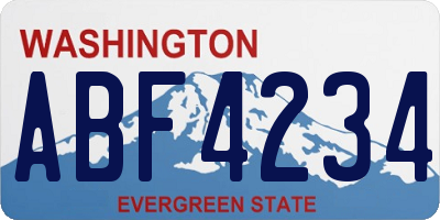 WA license plate ABF4234