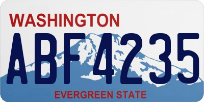 WA license plate ABF4235