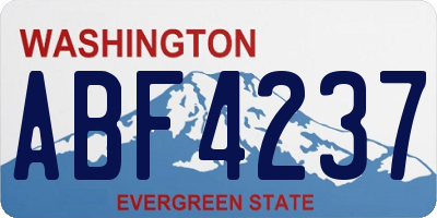WA license plate ABF4237