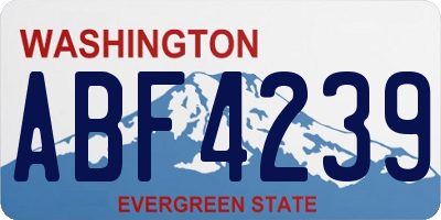 WA license plate ABF4239