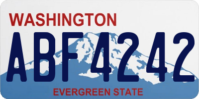WA license plate ABF4242