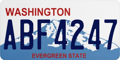 WA license plate ABF4247