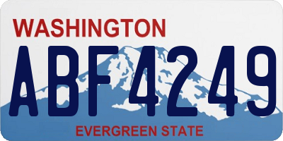 WA license plate ABF4249