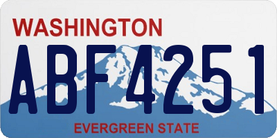 WA license plate ABF4251