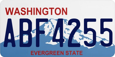 WA license plate ABF4255