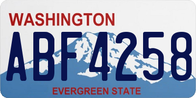 WA license plate ABF4258