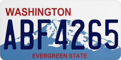 WA license plate ABF4265