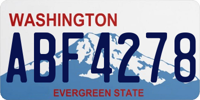 WA license plate ABF4278