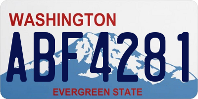 WA license plate ABF4281