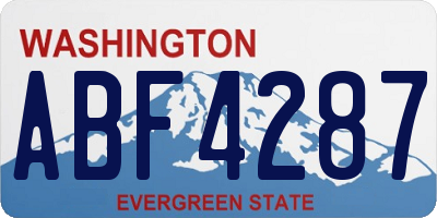 WA license plate ABF4287