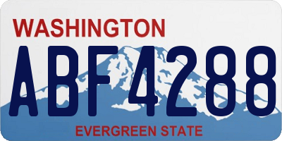 WA license plate ABF4288