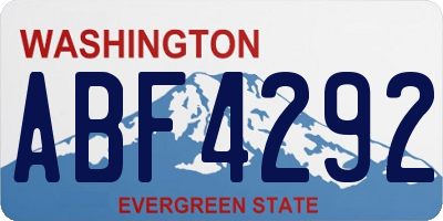 WA license plate ABF4292