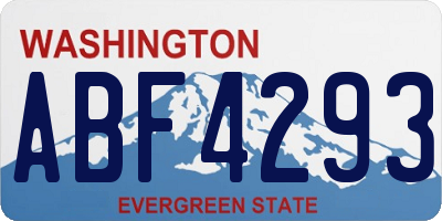 WA license plate ABF4293