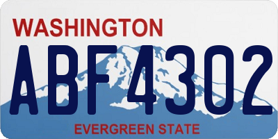WA license plate ABF4302