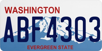 WA license plate ABF4303