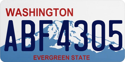 WA license plate ABF4305
