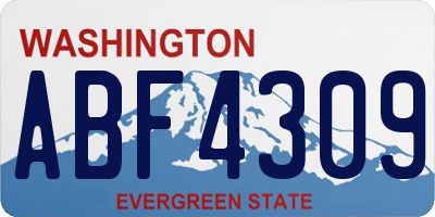WA license plate ABF4309