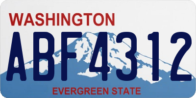 WA license plate ABF4312