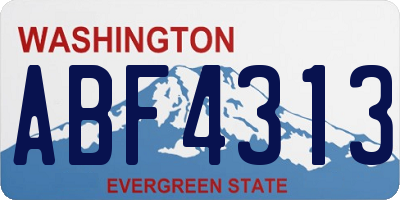 WA license plate ABF4313