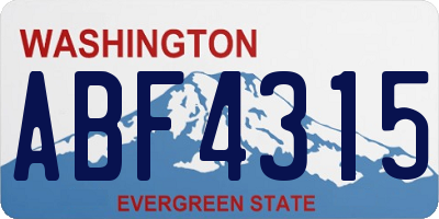 WA license plate ABF4315