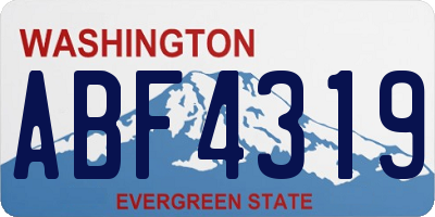 WA license plate ABF4319