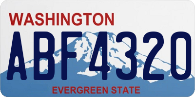WA license plate ABF4320