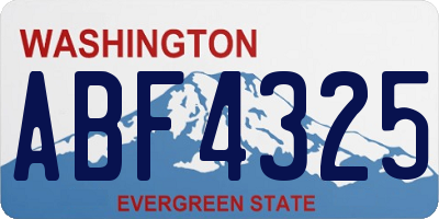 WA license plate ABF4325