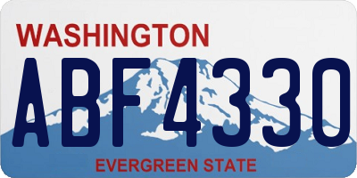 WA license plate ABF4330