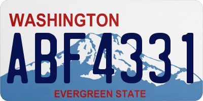 WA license plate ABF4331