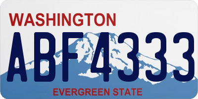 WA license plate ABF4333