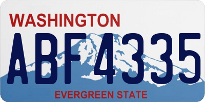WA license plate ABF4335