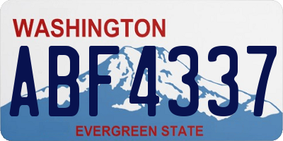 WA license plate ABF4337