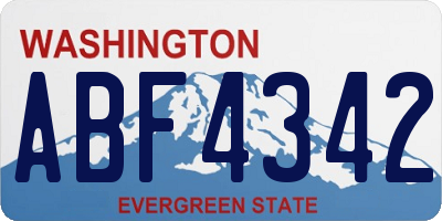 WA license plate ABF4342