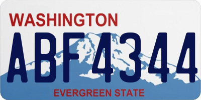 WA license plate ABF4344