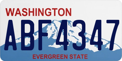 WA license plate ABF4347