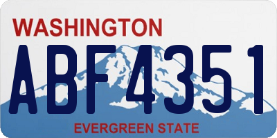 WA license plate ABF4351