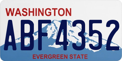 WA license plate ABF4352