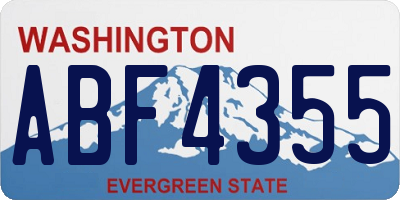 WA license plate ABF4355