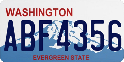 WA license plate ABF4356