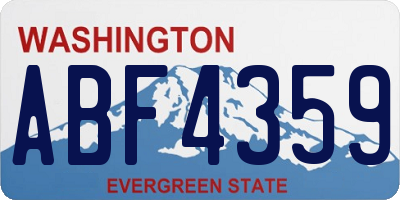 WA license plate ABF4359