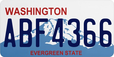 WA license plate ABF4366