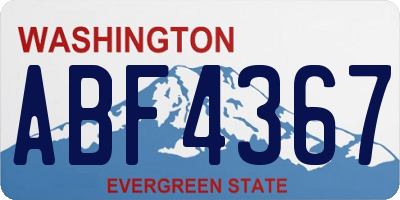 WA license plate ABF4367