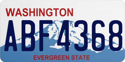 WA license plate ABF4368