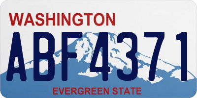 WA license plate ABF4371
